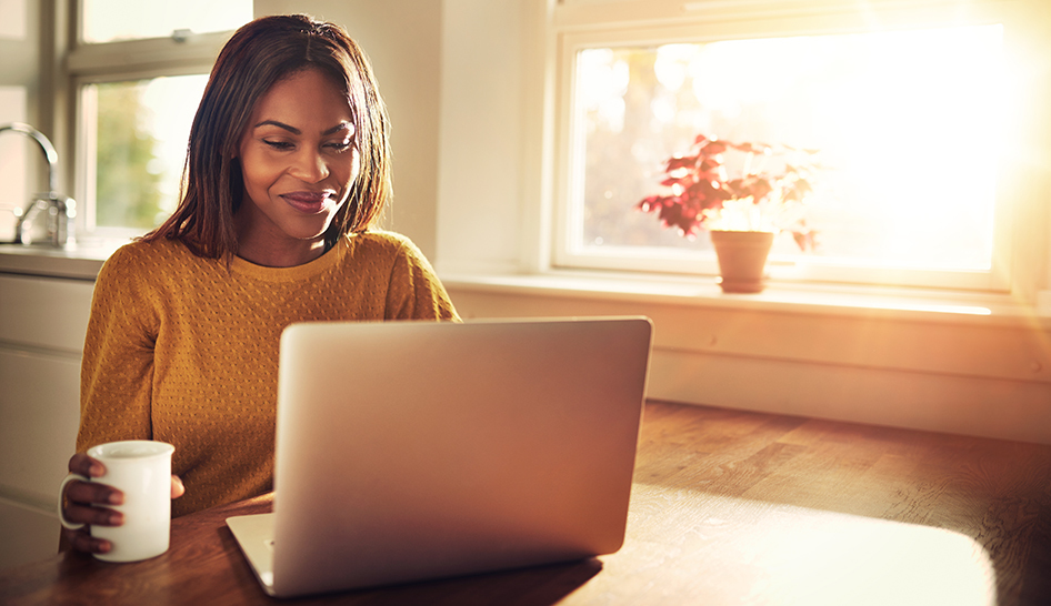 Sales Marketing Woman With Laptop Column