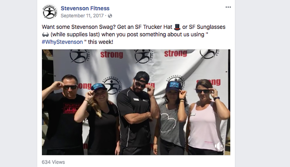 Sales Stevenson Fitness Facebook Column
