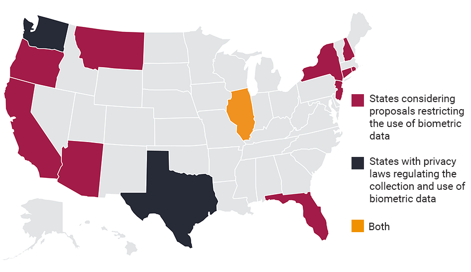 States with and considering biometric data laws 2019 column width