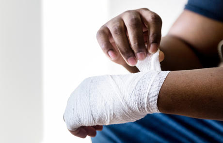 Legal Person Bandaging Hand Column