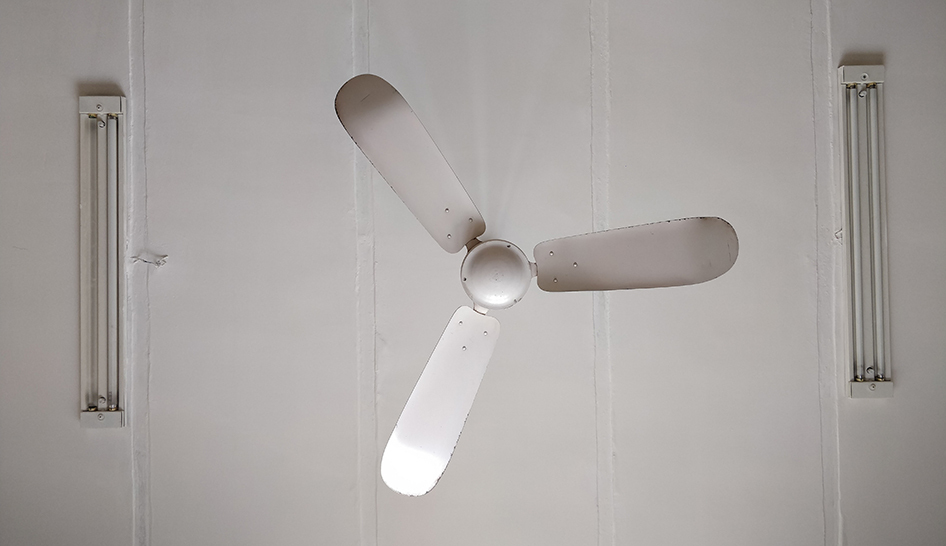 Facilities ceiling fan Unsplash stock column