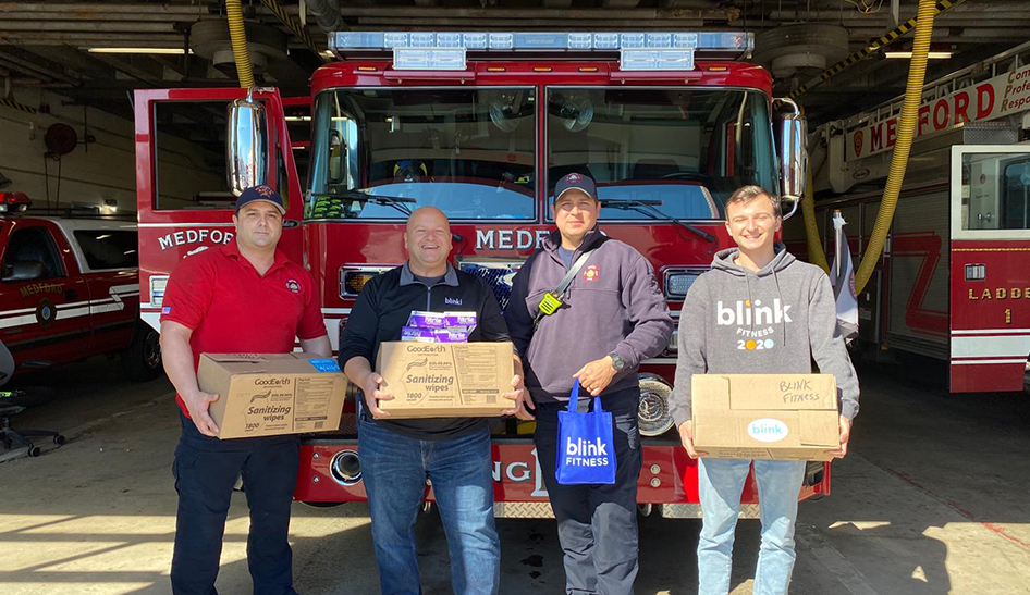 Industry news Blink Fitness Beverly staff at fire station column