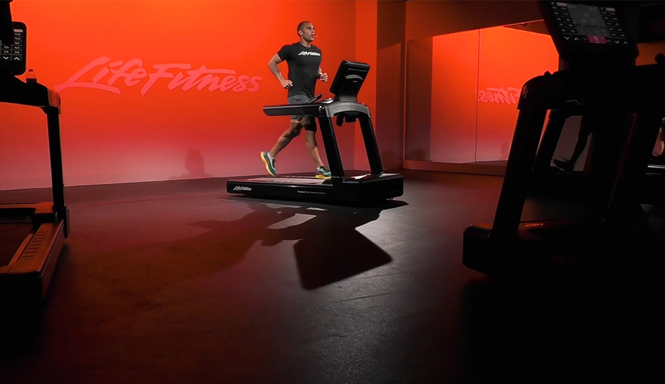 Technology Life Fitness trainer in studio column