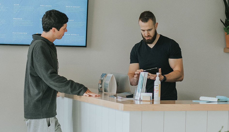 Technology reception cashier stock column