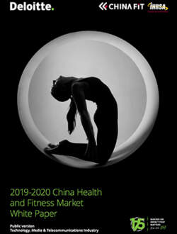 19 20 China Health Fitness Market White Paper COVER